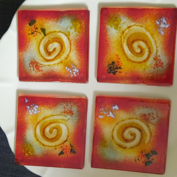 Set of 6 Art Glass Coasters - Picture 2 of 4